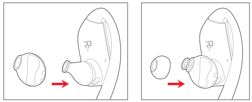 Engancha la almohadilla en el auricular