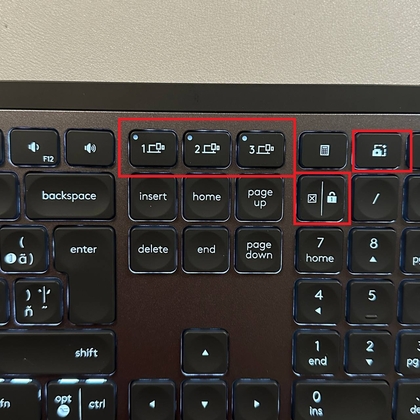 Primer plano de las teclas de funci&oacute;n en el teclado Logitech MX Keys S