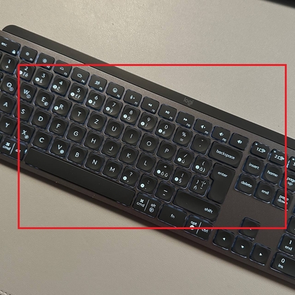 Vista superior del teclado Logitech MX Keys S