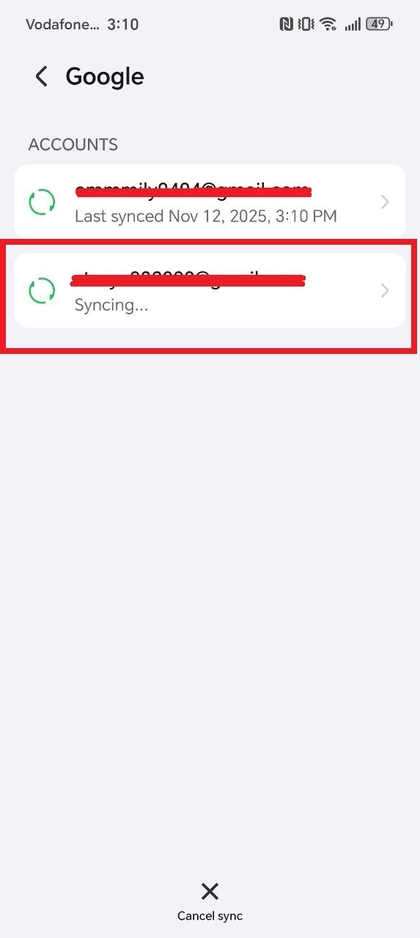 Cuenta de Google a&ntilde;adida correctamente