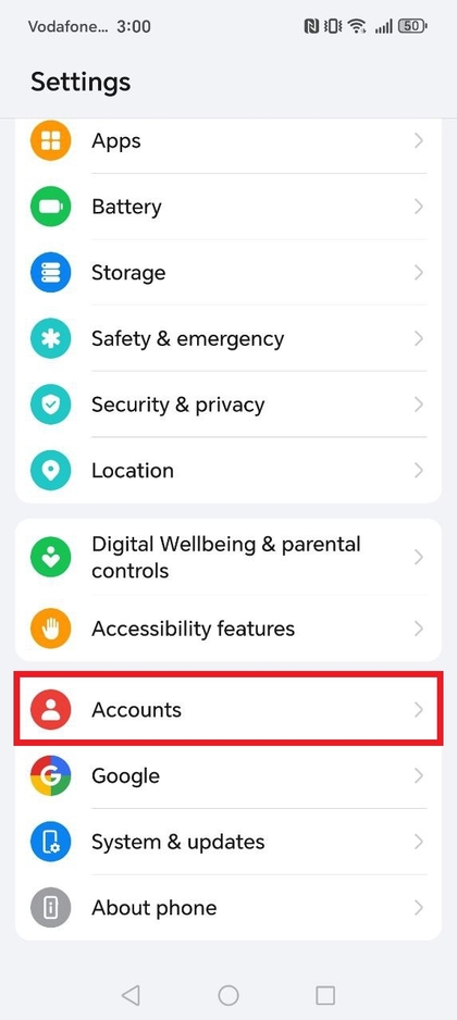 Navegar hasta Usuarios y cuentas