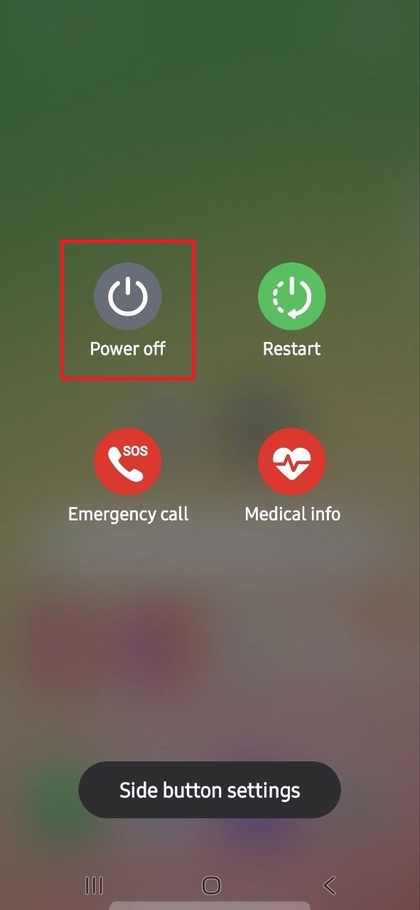 Men&uacute; de apagado en Samsung Galaxy A56