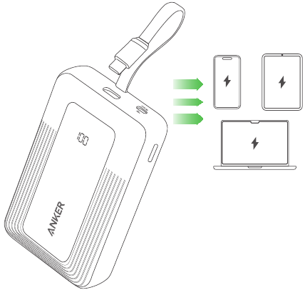 Carga de sus dispositivos - Con cable USB-C integrado