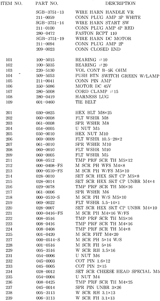 LISTA DE PIEZAS - Parte 11