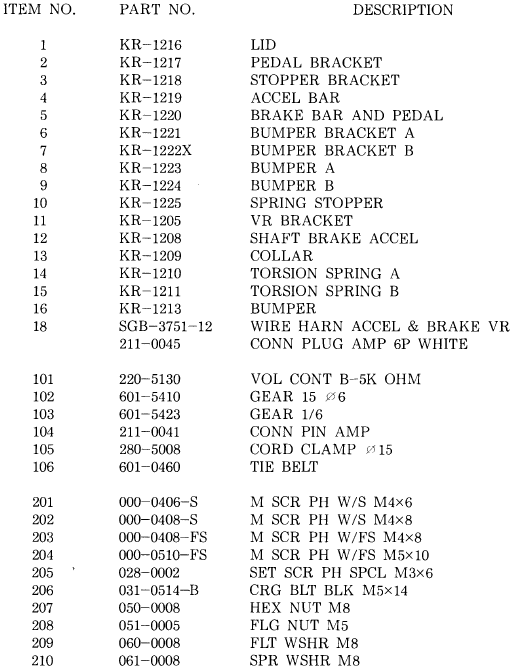 LISTA DE PIEZAS - Parte 13