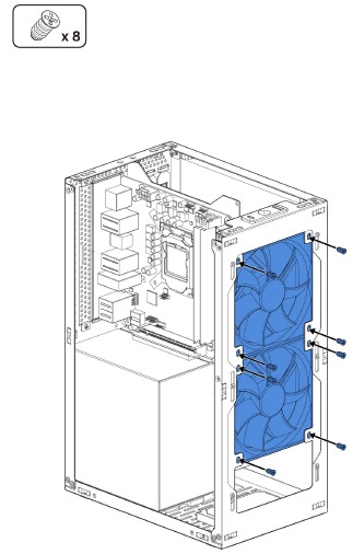 Instalar los ventiladores frontales de 120 mm