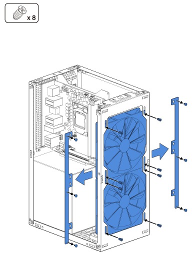 Instalar los ventiladores frontales de 140 mm