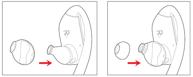 Clip the eartip onto the earphone