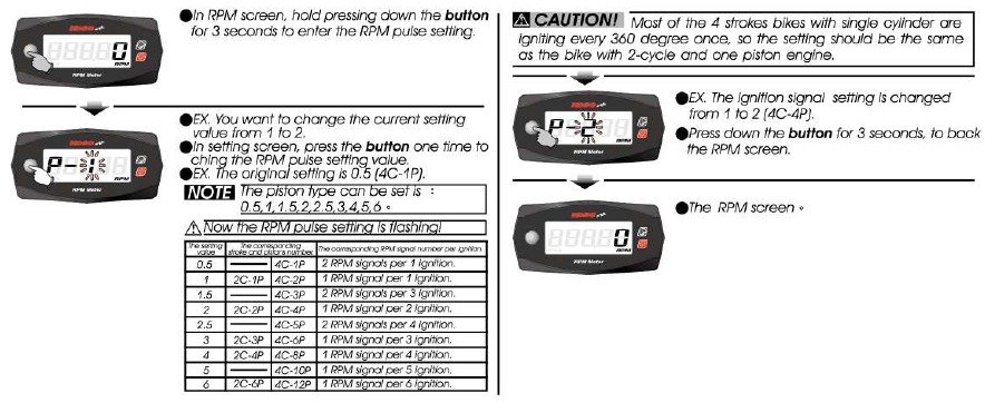Ajuste del pulso de RPM
