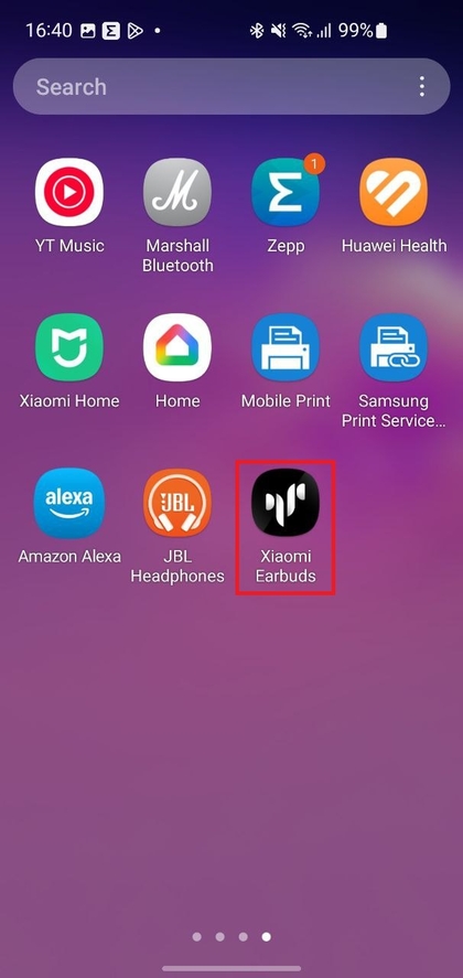 Interfaz de la app Xiaomi Earbuds