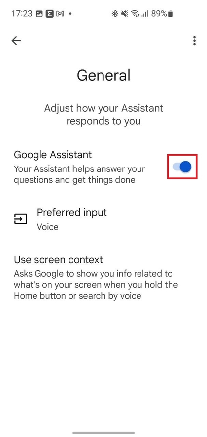 Configurar el Asistente de Google en Android