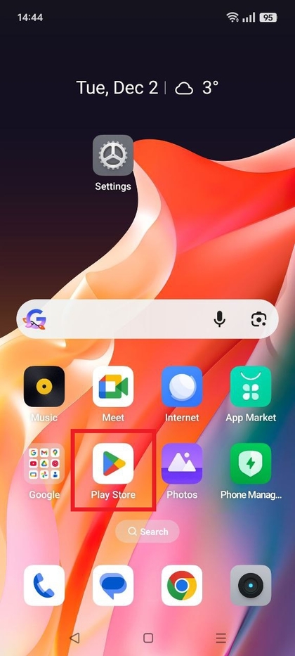 Icono de Google Play Store en el Realme C75