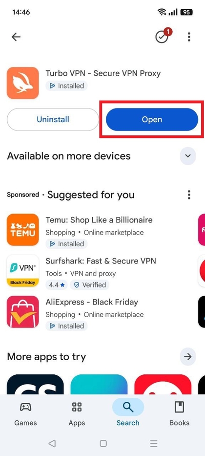 Abrir la aplicaci&oacute;n VPN