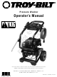 Briggs & Stratton Troy-Bilt PW101 Manual Del Operador