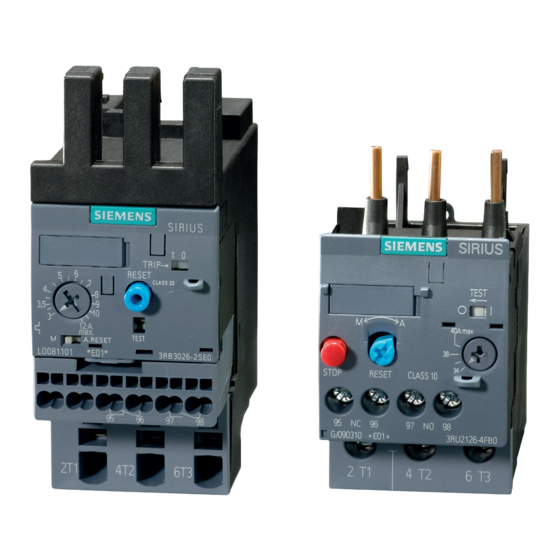 Siemens SIRIUS 3RU2 Manuales