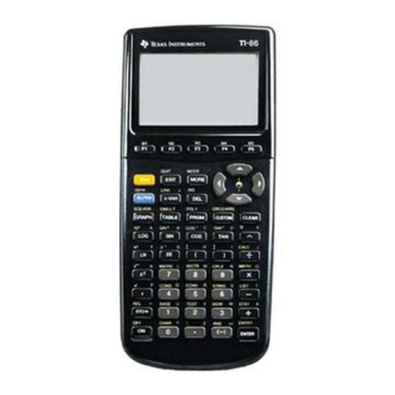 Texas Instruments TI-86 Manuales