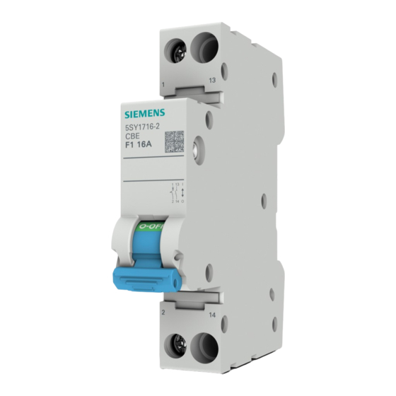 Siemens 5SY17 Serie Instructivo