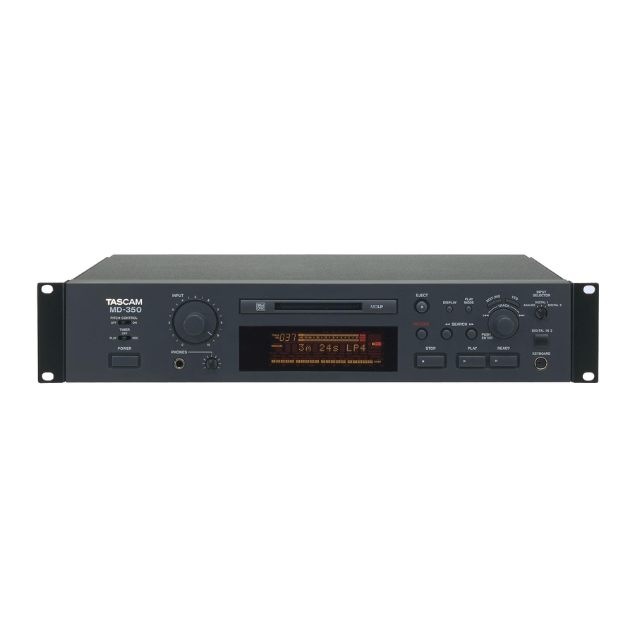 Teac TASCAM MD-350 Manual Del Usuario