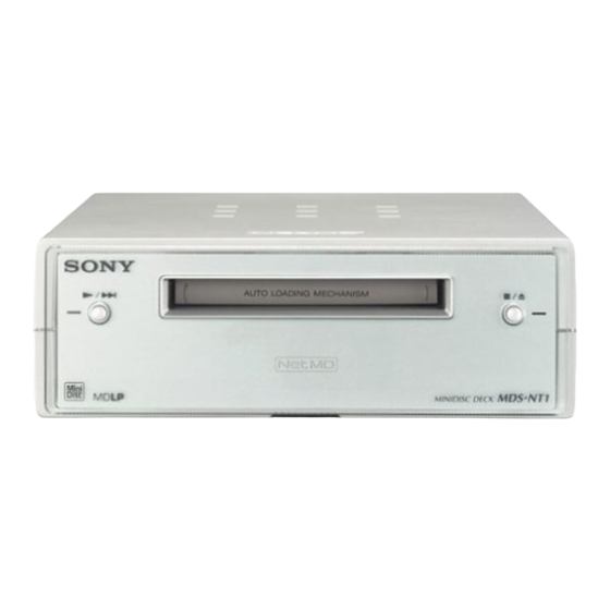 Sony MDS-NT1 Manual De Instrucciones