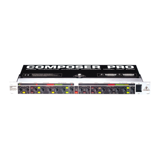Behringer COMPOSER PRO MDX2200 Instrucciones Breves