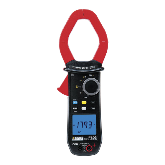 Chauvin Arnoux F603 Manual De Instrucciones