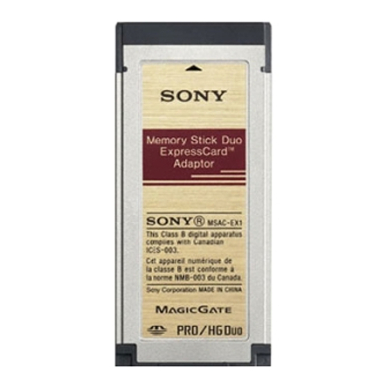 Sony MSAC-EX1 Manuales