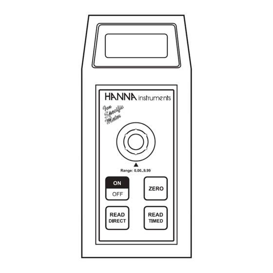 Hanna Instruments HI 93707 Manual De Instrucciones