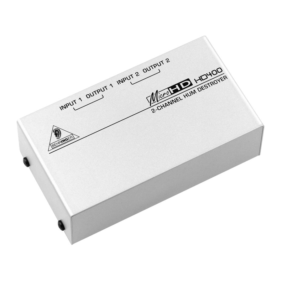 Behringer MICROHD HD400 Manual Del Usuario