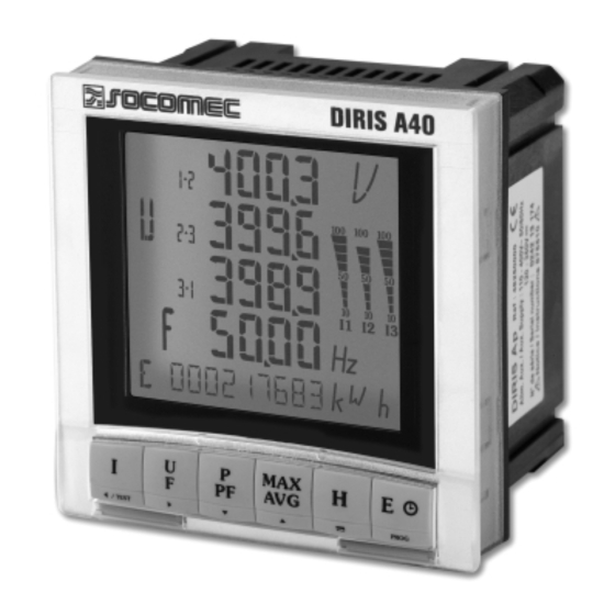 socomec DIRIS A40 Instrucciones De Servicio