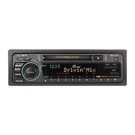 Sony MDX-C670 Manual De Instrucciones