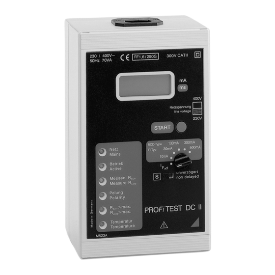 Gossen MetraWatt PROFiTEST DC-II Manual De Instrucciones