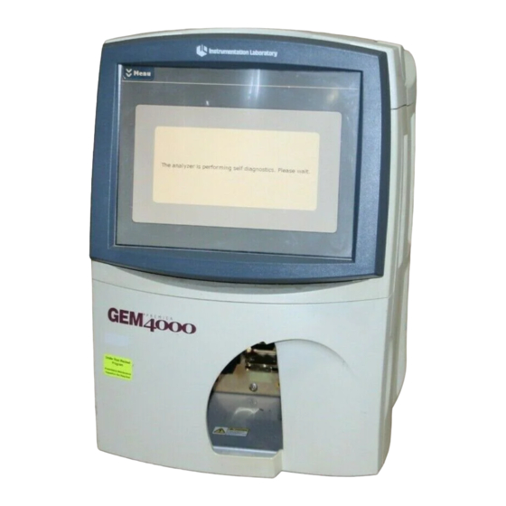 Instrumentation laboratory GEM Premier 4000 PAK Instrucciones De Uso