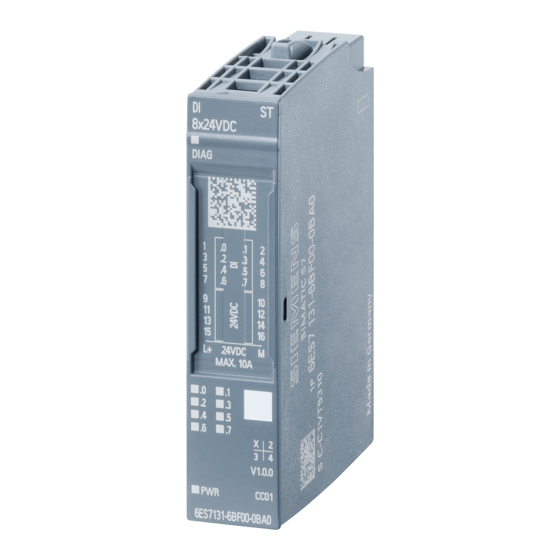 Siemens SIMATIC DI 8x24VDC HF Manual De Producto