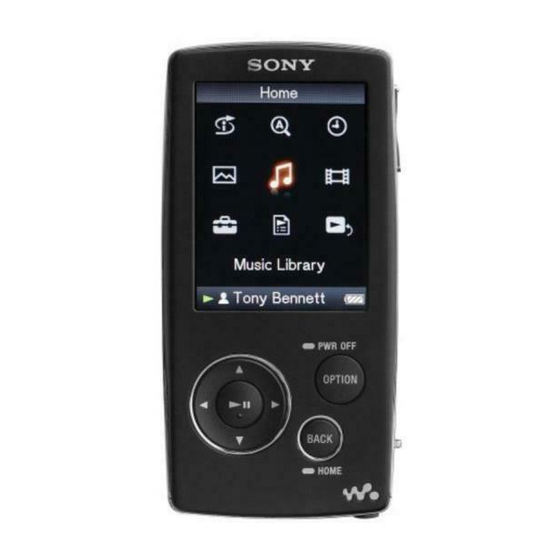 Sony Walkman NWZ-A815 Guia De Funcionamiento