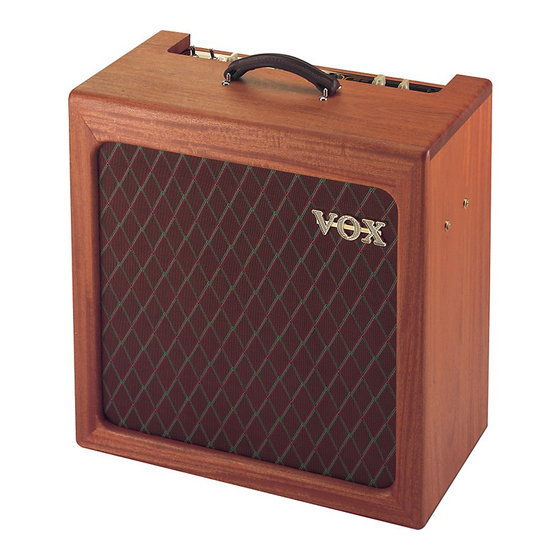 Vox Heritage AC15H1TV Manual De Usuario