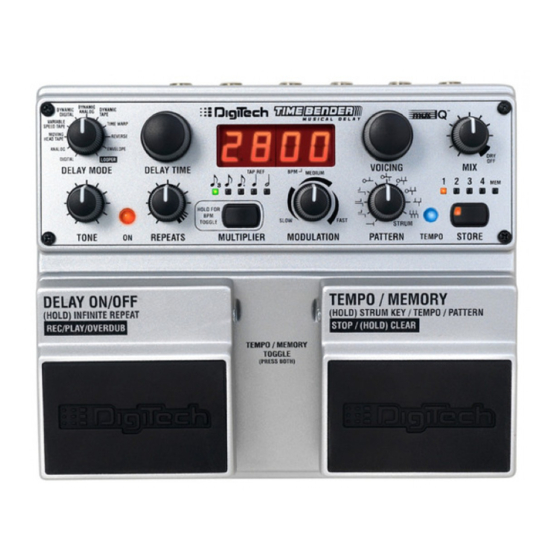 DigiTech TIME BENDER Manual De Instrucciones