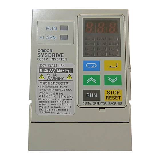 Omron SYSDRIVE 3G3EV Serie Manual De Operación