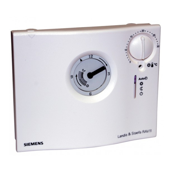 Siemens Landis & Staefa RAV11 Serie Instrucciones De Manejo
