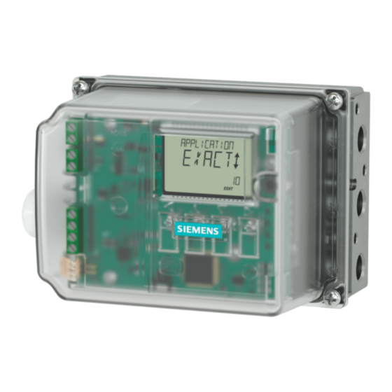 Siemens SIPART PS100 Instrucciones De Servicio Resumidas