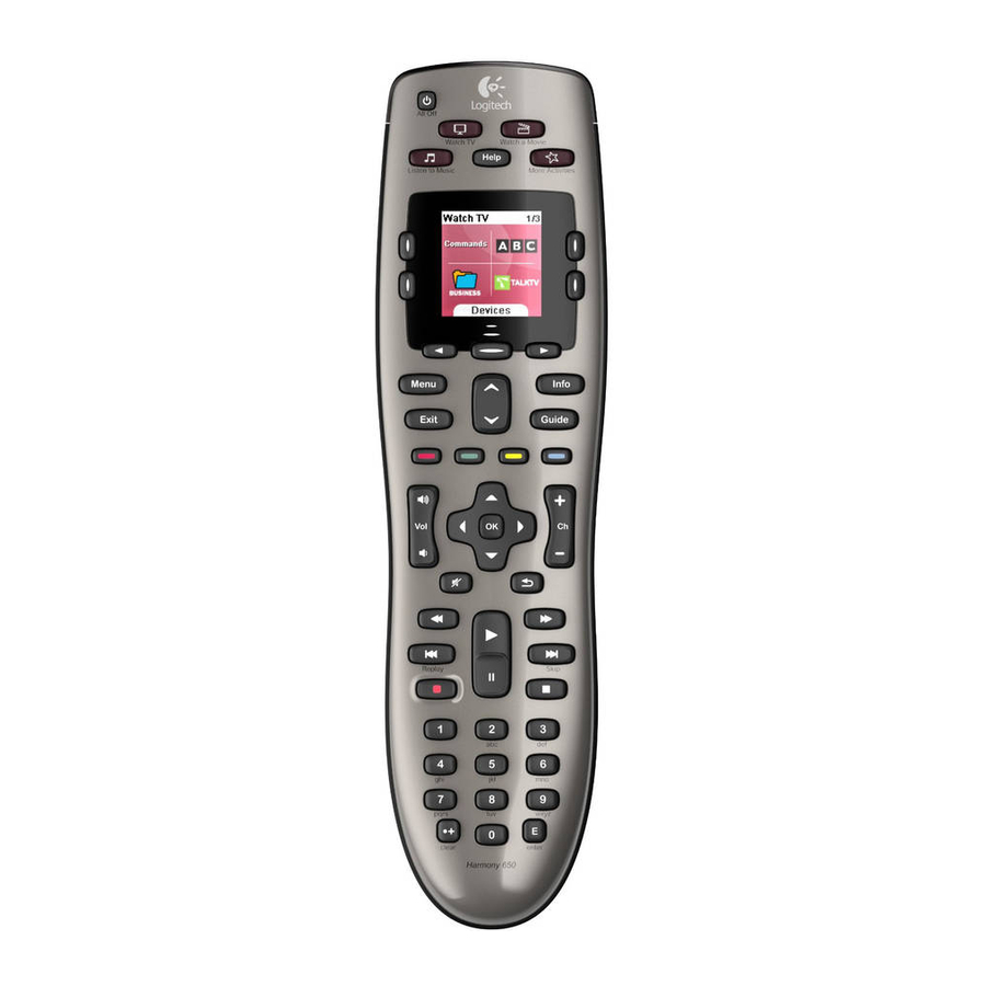 Logitech Harmony 650 Remote Manual De Instrucciones