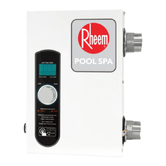 Rheem POOL SPA RTPS-06 Manuales