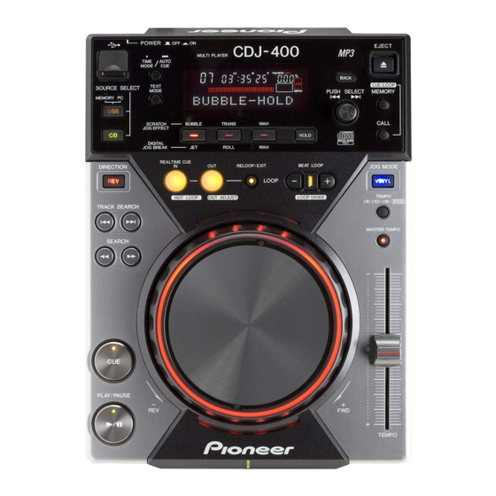 Pioneer CDJ-400 Manual Del Usuario