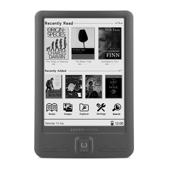 ENERGY SISTEM Energy eReader Screenlight Manual De Instrucciones