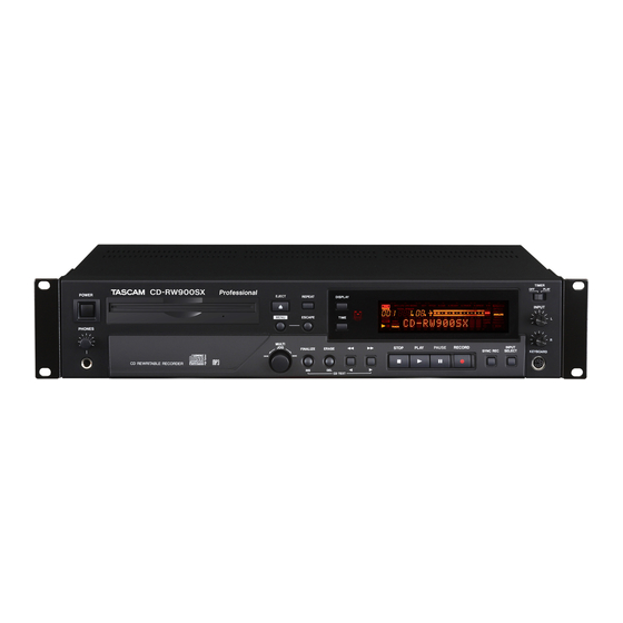 Tascam CD-RW900SX Manual De Instrucciones