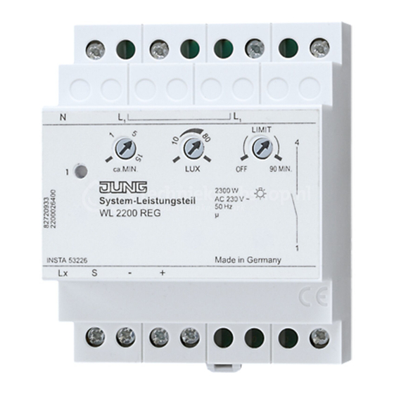Jung WL 2200 REG Manual De Instrucciones