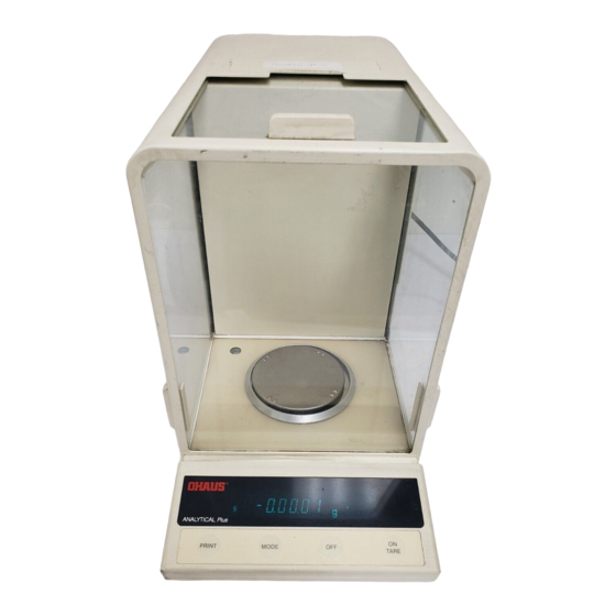 OHAUS ANALYTICAL PLUS AP110 MANUAL DE INSTRUCCIONES Descargar en PDF