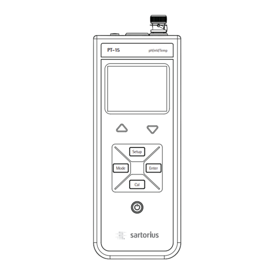 Sartorius PT-15 Instrucciones De Manejo