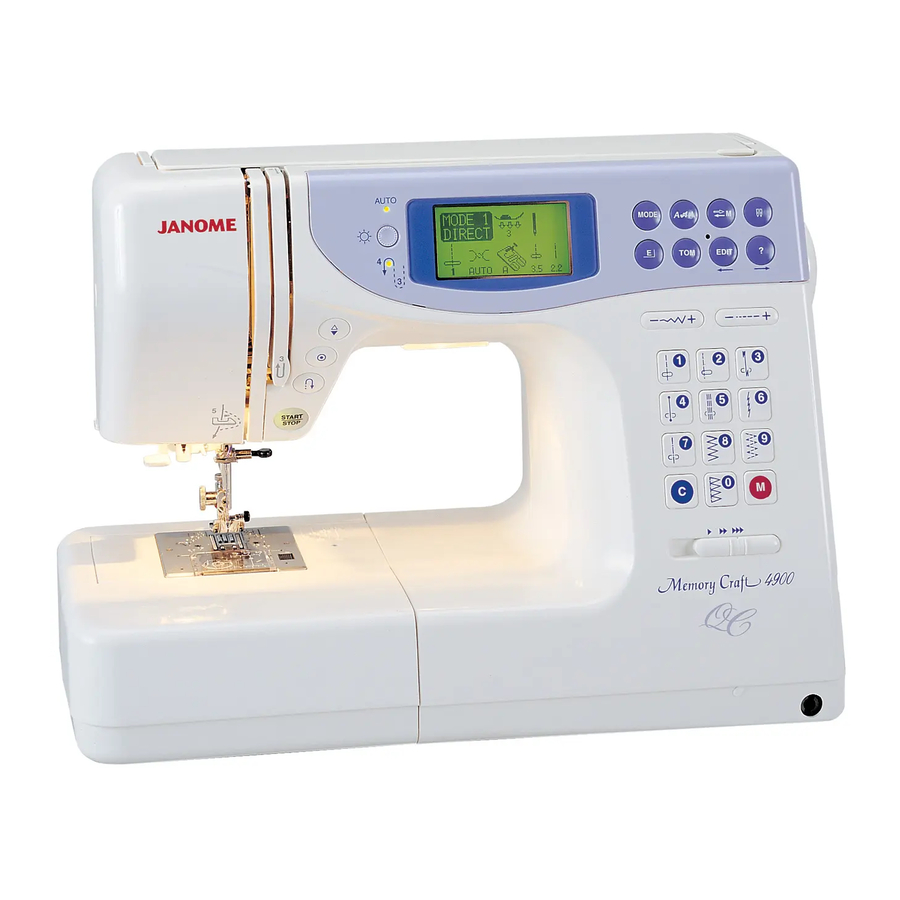 Janome Memory Craft 4900 Manuales