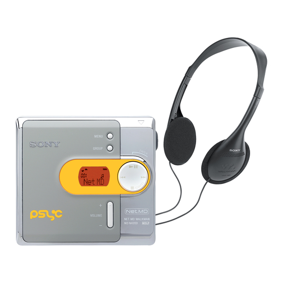 Sony WALKMAN MZ-N420D Manual De Instrucciones