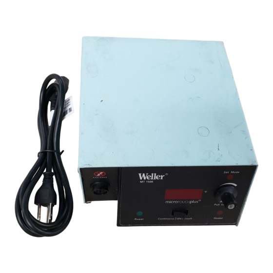 Cooper Tools Weller MT1500 Instrucciones Para El Manejo